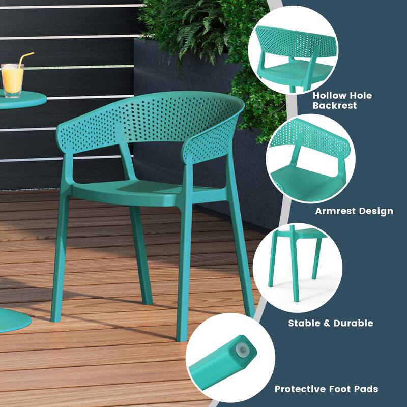 Frond and Form Outdoor Stacking Dining Armchair (Set of 2)