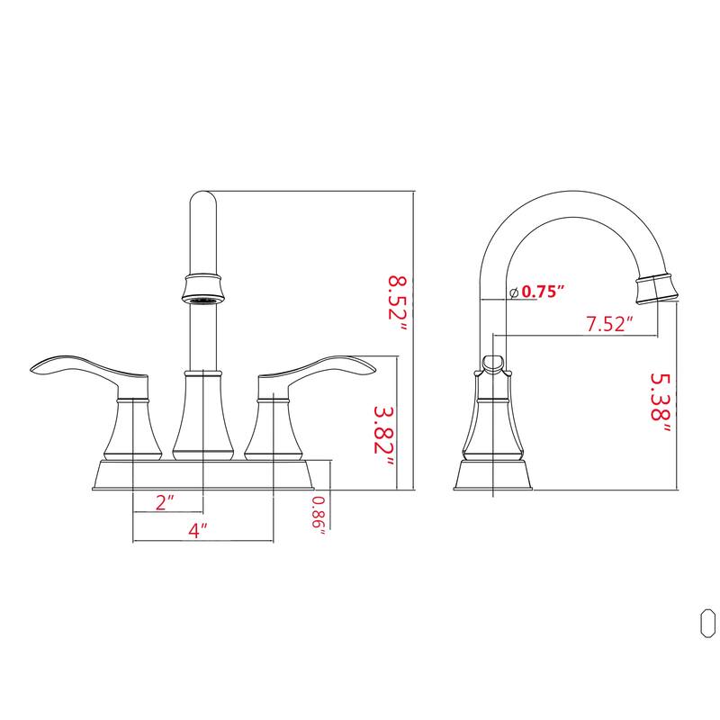 2 Handle 360 Degree Swivel Bathroom Sink Faucet with Pop Up Drain and No Drip Ceramic Valve Core, Rust Resistant