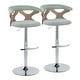 preview thumbnail 135 of 141, Carson Carrington Viby Adjustable Bar Stool with Rounded T Footrest (Set of 2) Seafoam Green Fabric/White Washed/Chrome