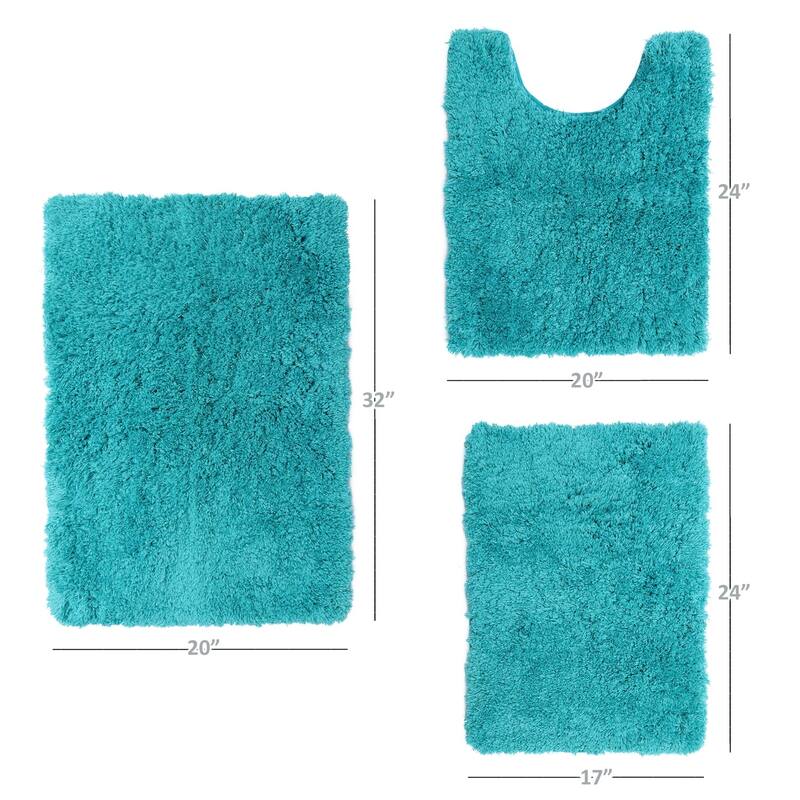 Porch & Den Lorena Shaggy/ Non-slip Rubber Backed Bath Rug Set