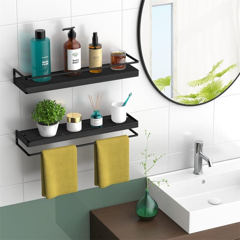 Floating Shelves Wall Mounted Set of 2 - 17"D x 5"W x 3"H
