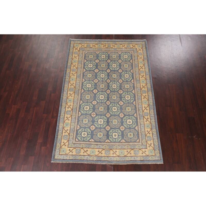 Vegetable Dye Geometric Khotan Home Decor Area Rug Wool Hand-knotted - 5'8" x 8'7"