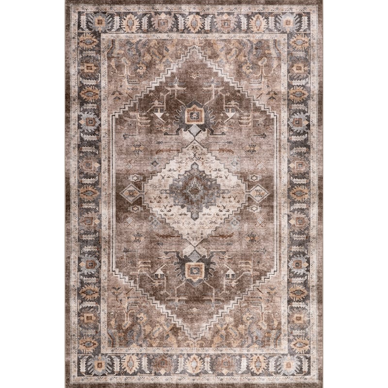 Nuloom Prudence Medallion SplashGuard Machine Washable Area Rug