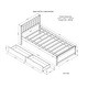 preview thumbnail 10 of 8, Twin Size Wooden Platform Bed with Two Underbed Storage Drawers, Durable Rubberwood Frame