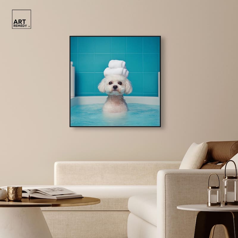 Fluff in the Tub Canvas by Art Remedy