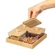 preview thumbnail 8 of 9, Basicwise Glass Jars with Bamboo Lids and Wooden Tray – Rectangular Charcuterie, Snack Organizer and Fruit Platter for Party