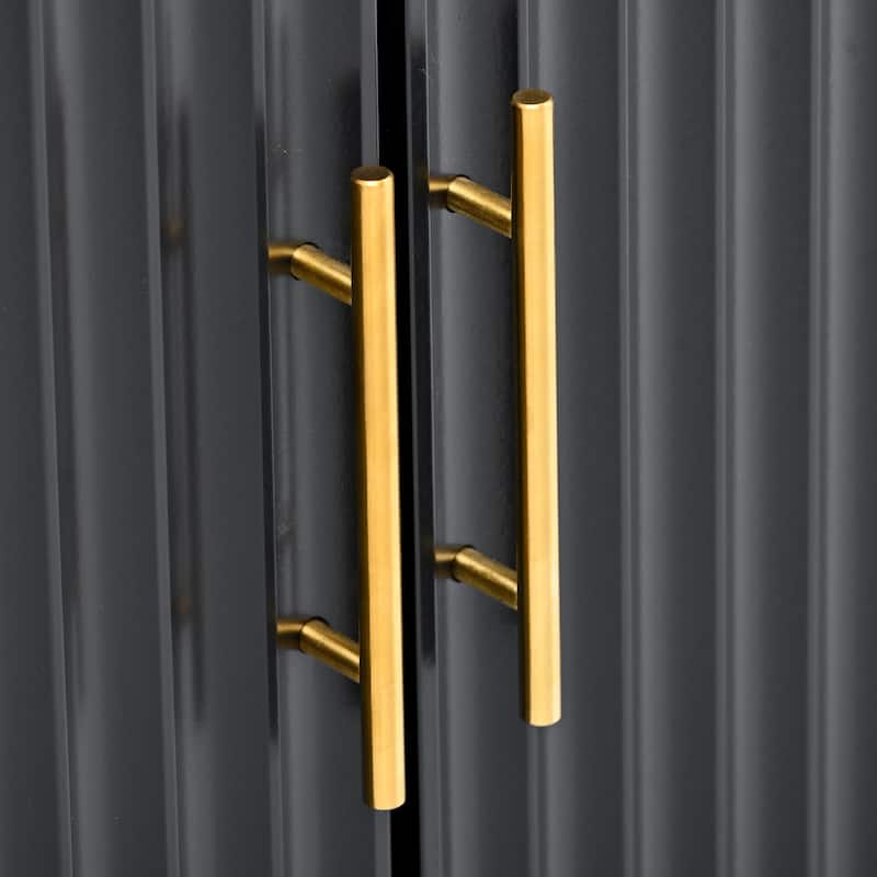 Classic Style Wooden Storage Cabinet - Timeless Design with Metal Handles.