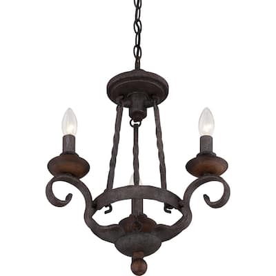 Noble 3-Light Chandelier in Rustic Black