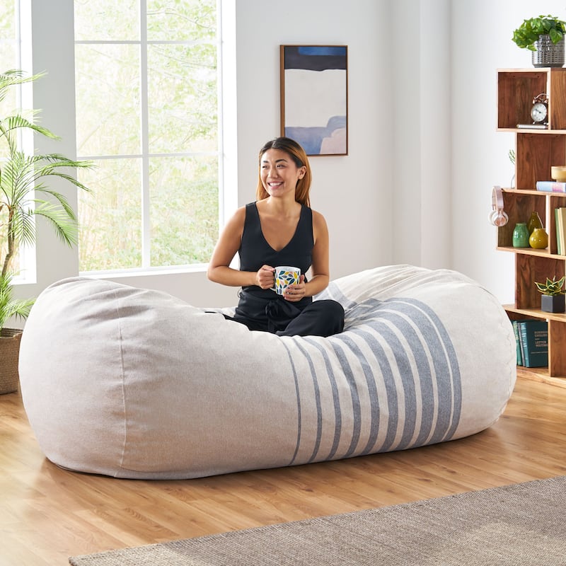 Hudgeons Indoor Striped Bean Bag by Christopher Knight Home