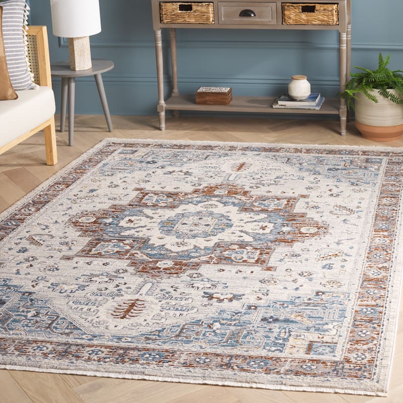 SAFAVIEH Taylor Geena Traditional Rug - 6'3" x 8'9" - Ivory/Blue