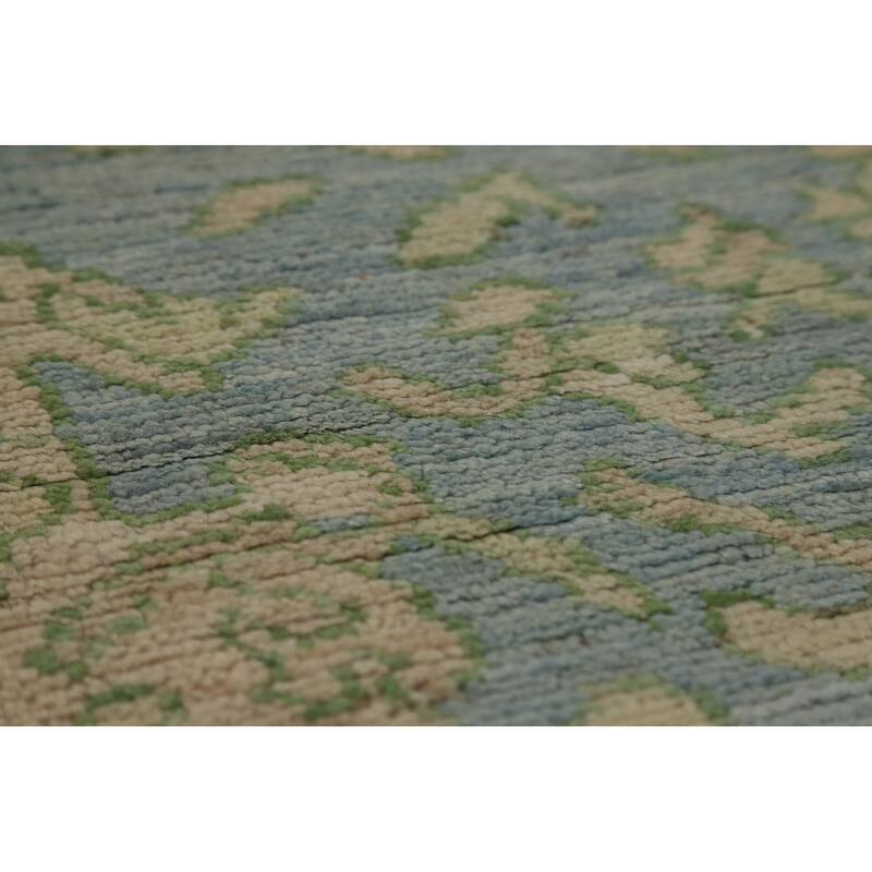 Floral Oushak Turkish Area Rug Hand-Knotted Vegetable Dye Wool Carpet - 7'11"x 9'11"