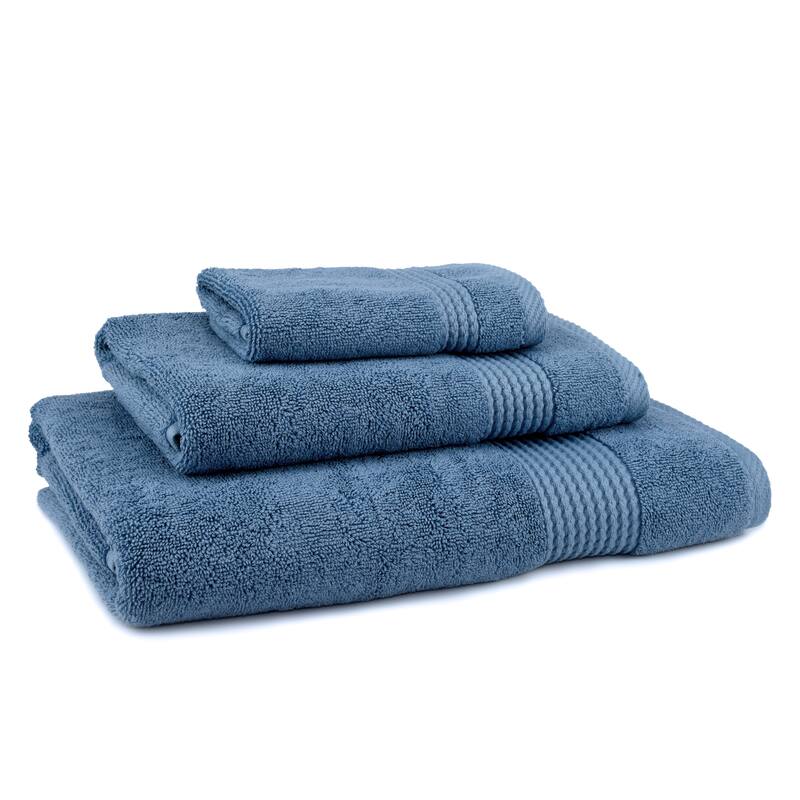 East'N Blue Lara Turkish Cotton Bath Towel Set (Set of 3) - (1 Bath Towel, 1 Hand Towel, 1 Washcloth) - Navy Blue