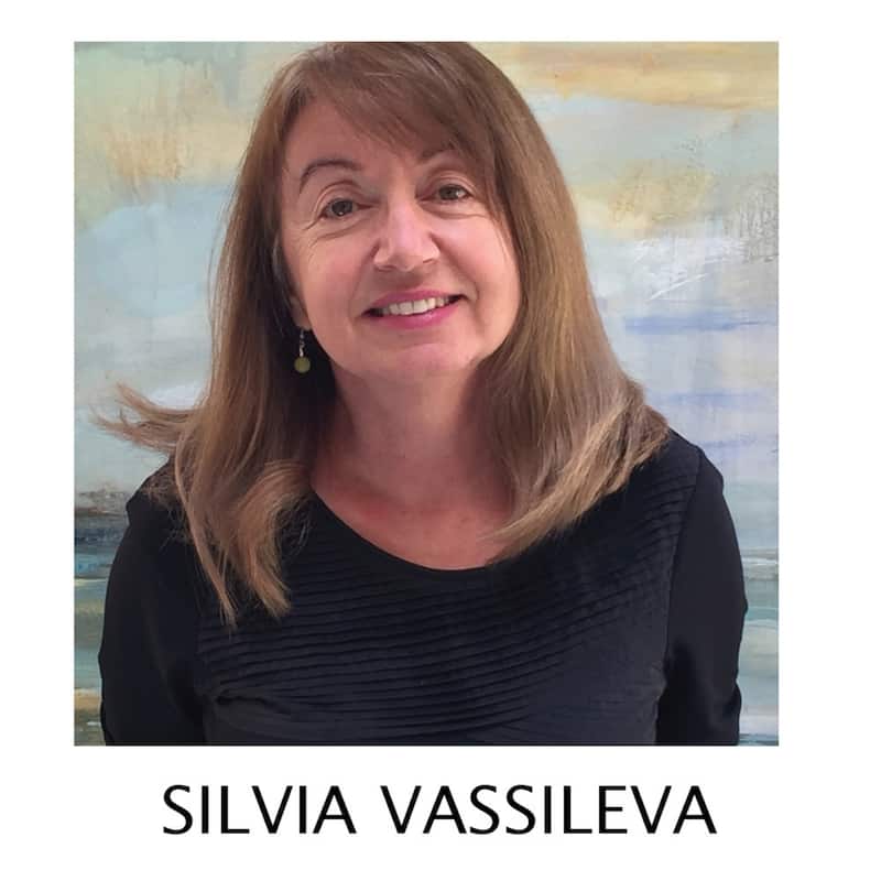 By the River by Silvia Vassileva Wood Framed Wall Art Print - Woodgrain Stripe Mocha