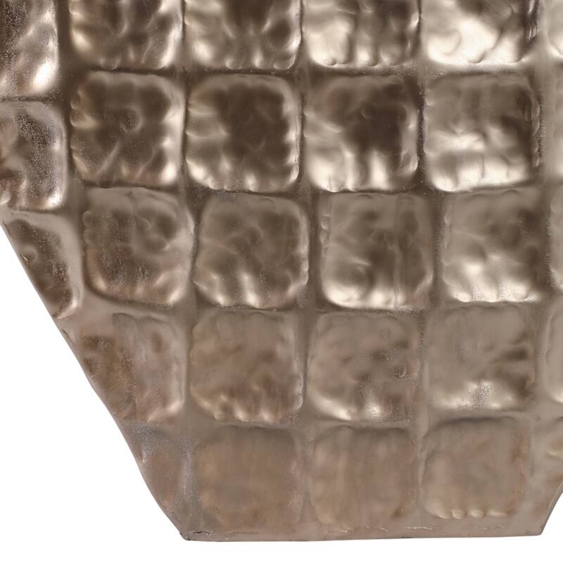 Aluminum Planter Textured Geometric Tapered Square Modern Accent