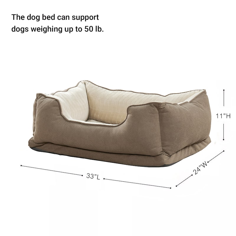 Soft Plush Bolstered Rectangle Dog Bed
