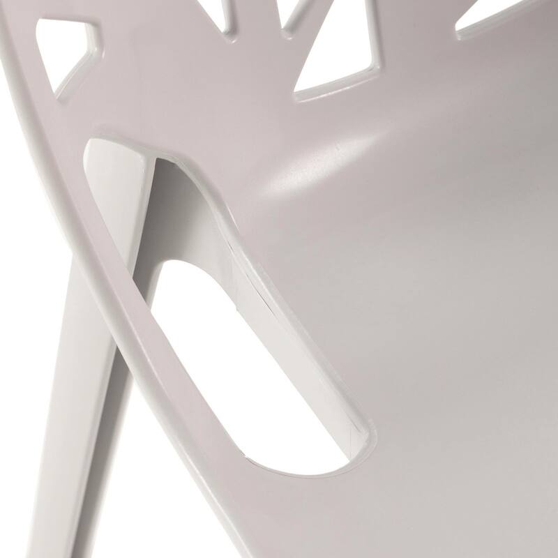 Stackable Dining Chair in Polypropylene (Set of 2) Modern Cut-out Design Backrest Accent Side Chair