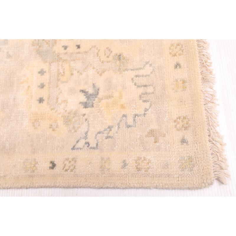 ECARPETGALLERY Hand-knotted Modern Oushak Cream Wool Rug - 8'1 x 10'0