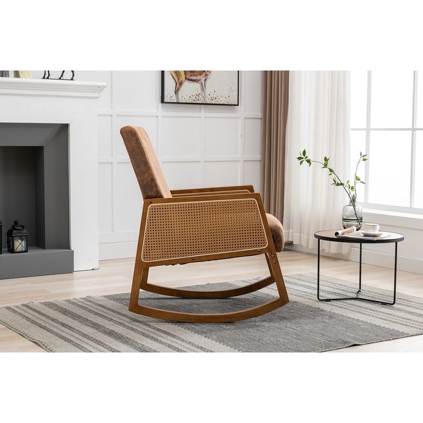 Microsuede Rocker Chair Accent Chair for Livingroom with Solid