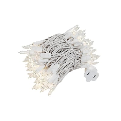 100 Light Christmas Mini Light Set, Black Wire, 22' Long