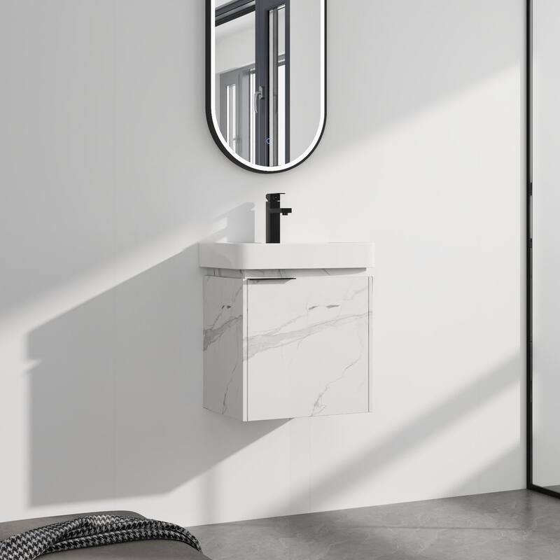 ARTCHIRLY 16/20/24/30/36 Inch Bathroom Vanity With Sink, Floating Bathroom Vanity With Soft Close Door