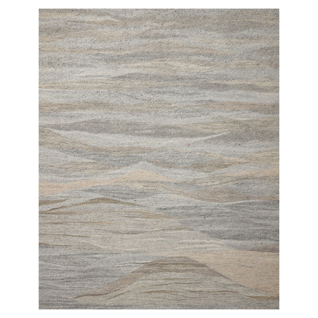 5'11''x7'7'' Hand Woven White Modern Fabric & PET yarn Rug - 5' 11'' x 7' 7''