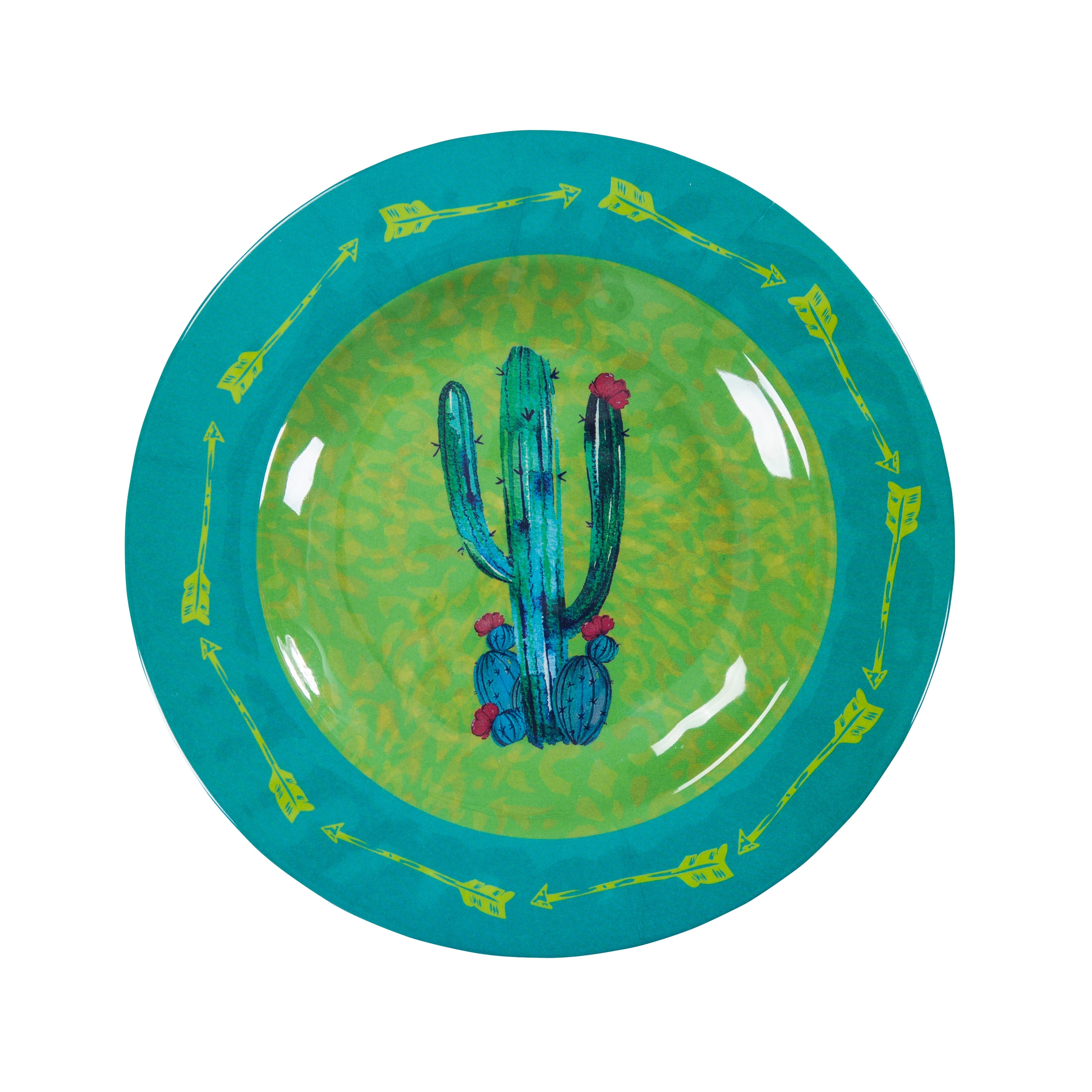 HiEnd Accents Cactus Design Melamine Salad Plate, 4 PC