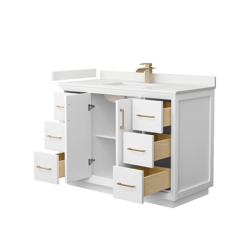Wyndham Collection WCF414148S-QTZ-UNSMXX Strada 48" Free Standing