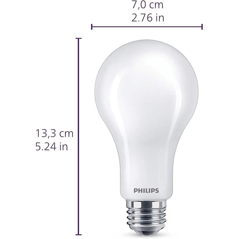 Philips Ultra Definition LED 60W A19 Soft White Light Bulb – Warm Glow Frosted Glass, 4-Pack, CRI95 For Natural Color Accuracy