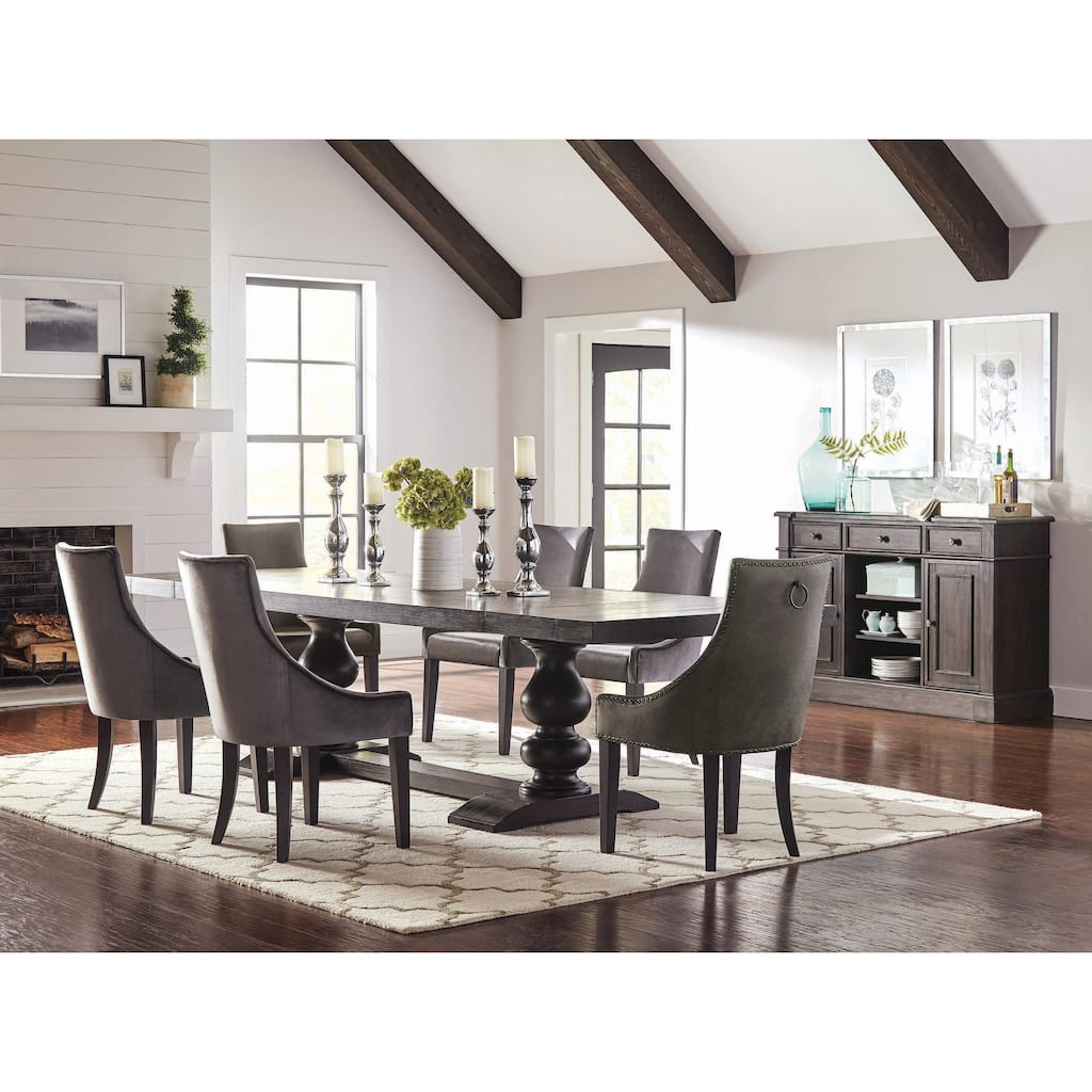 Vallerie Antique Noir and Grey 5-piece Dining Set with Removable Leaf