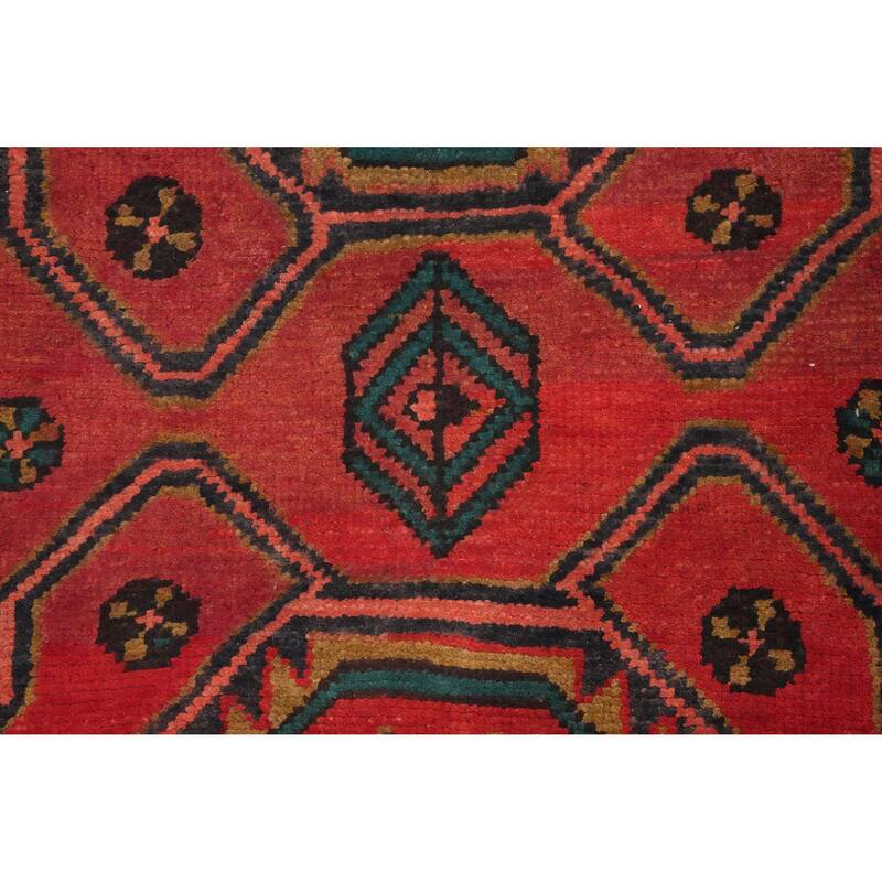 Hand Knotted Oriental 100% Wool Carpet Traditional Tribal Pink Ardebil Runner Rug - 9' 6'' X 3' 6''