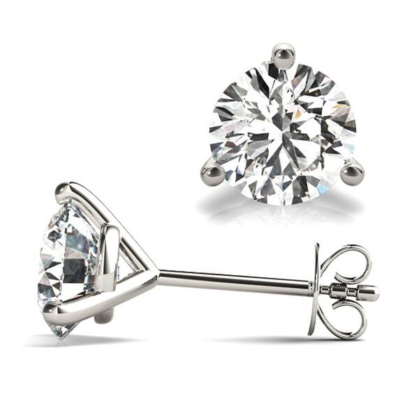 Shop Amcor Design 1 25 Ct Round Cut Martini 3 Prong Diamond Stud