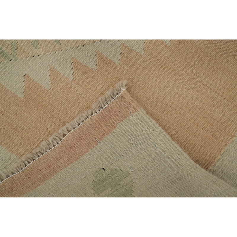 Hand Woven Oriental 100% Wool Carpet Southwestern Tribal Oranges & Rust Kilim Area Rug - 6' 1'' X 3' 7''