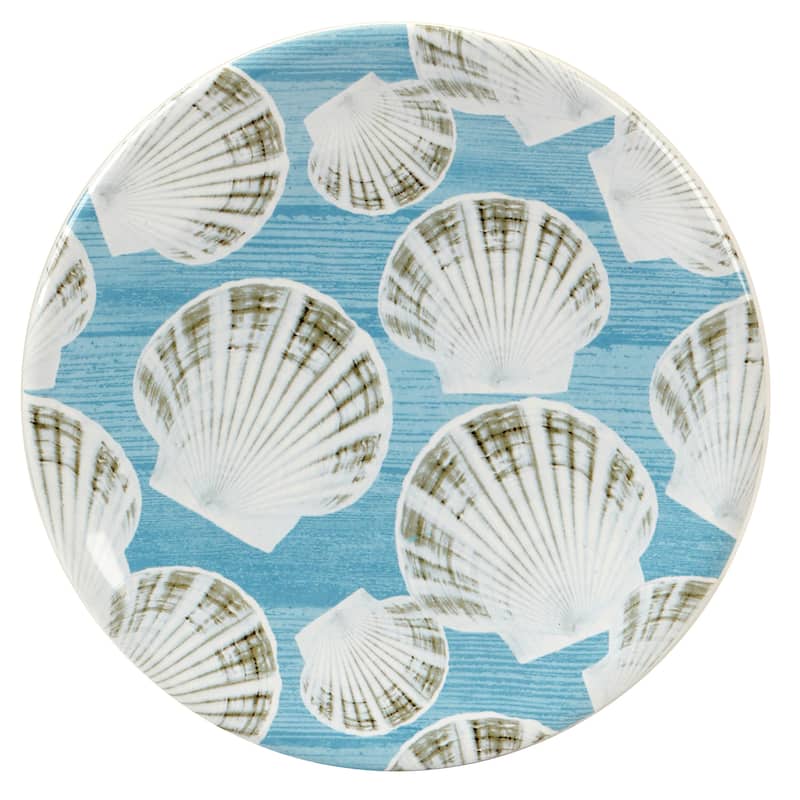 Certified International Beyond the Shore Set of 4 Canape Plates - 6.25" Diam x 0.75"
