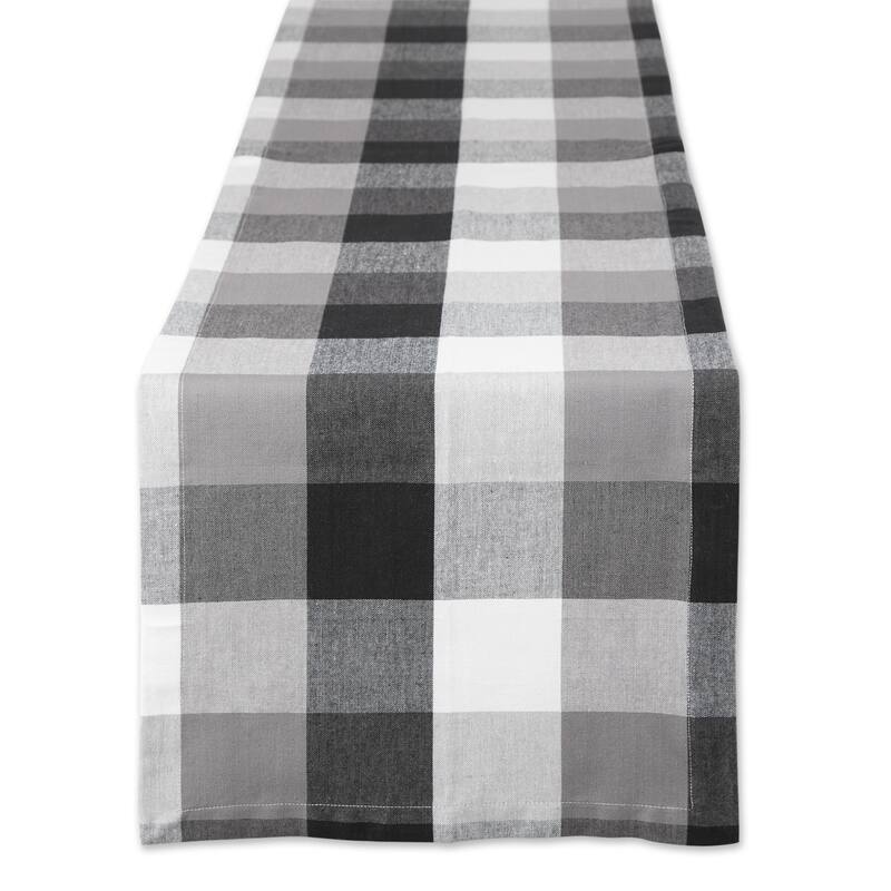 Checkered Table Runner - 72" - Black and White