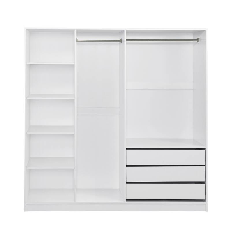 Roomfitters Open Wardrobe Closet System, Freestanding Armoire and Large Storage Organizer with Hanging Rails