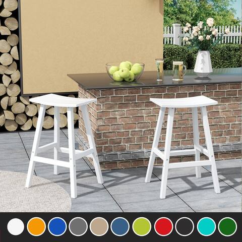 29" All-Weather Resistant Outdoor Patio Bar Stool (Set of 2)