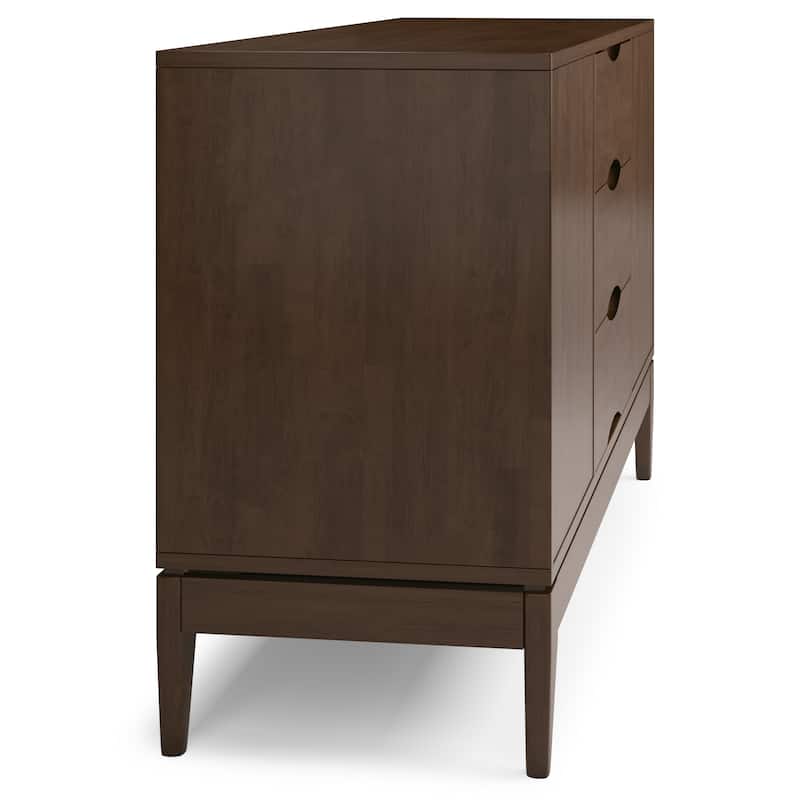 WYNDENHALL Pearson SOLID HARDWOOD 60 inch Wide Mid Century Design Sideboard Buffet - 17"d x 60"w x 30"h