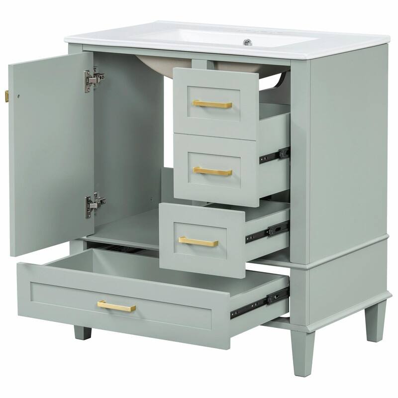 30" Modern Bathroom Vanity with Sink, Storage Cabinet