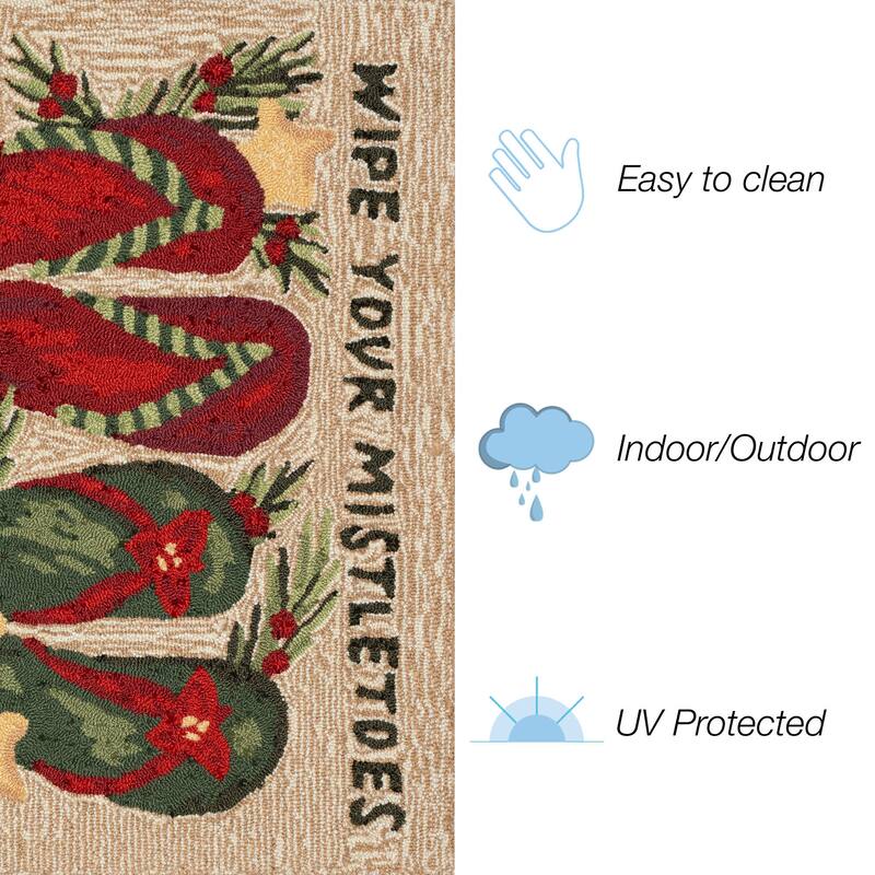 Liora Manne Frontporch Mistletoes Indoor/Outdoor Area Rug