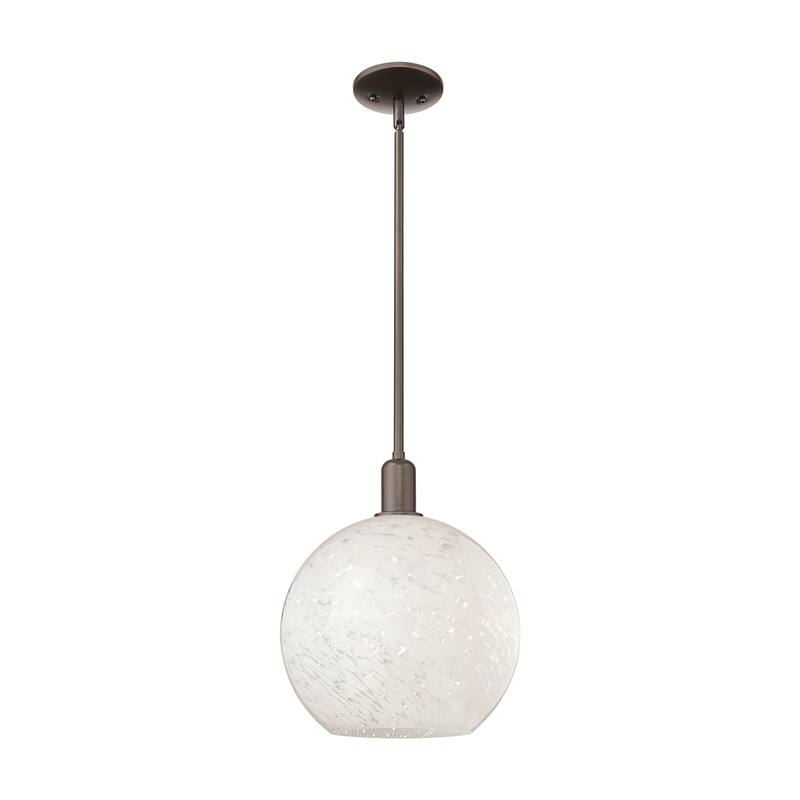 Innovations Lighting Endless Possibilities Arcadia - White Mouchette - 1 Light 12" Stem Hung Mini Pendant - Oil Rubbed Bronze