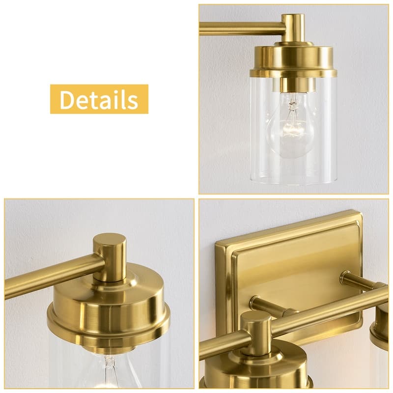 KAWOTI 4-light Modern Bathroom Vanity Light with Cylinder glass
