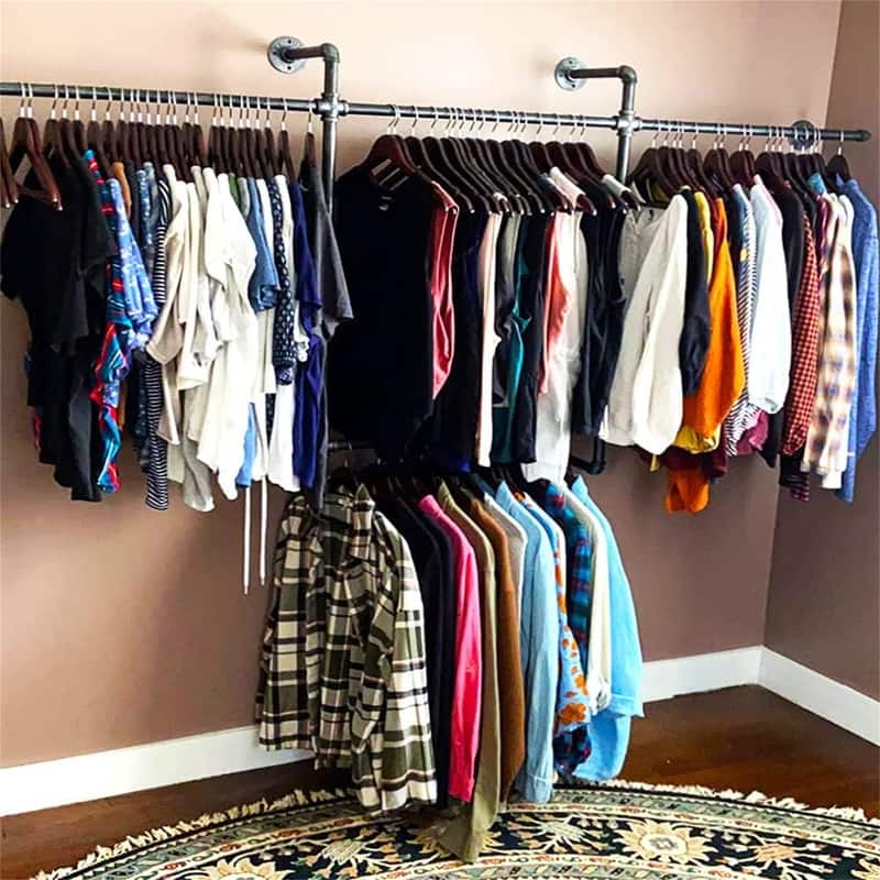 Industrial Wall Clothes Rack