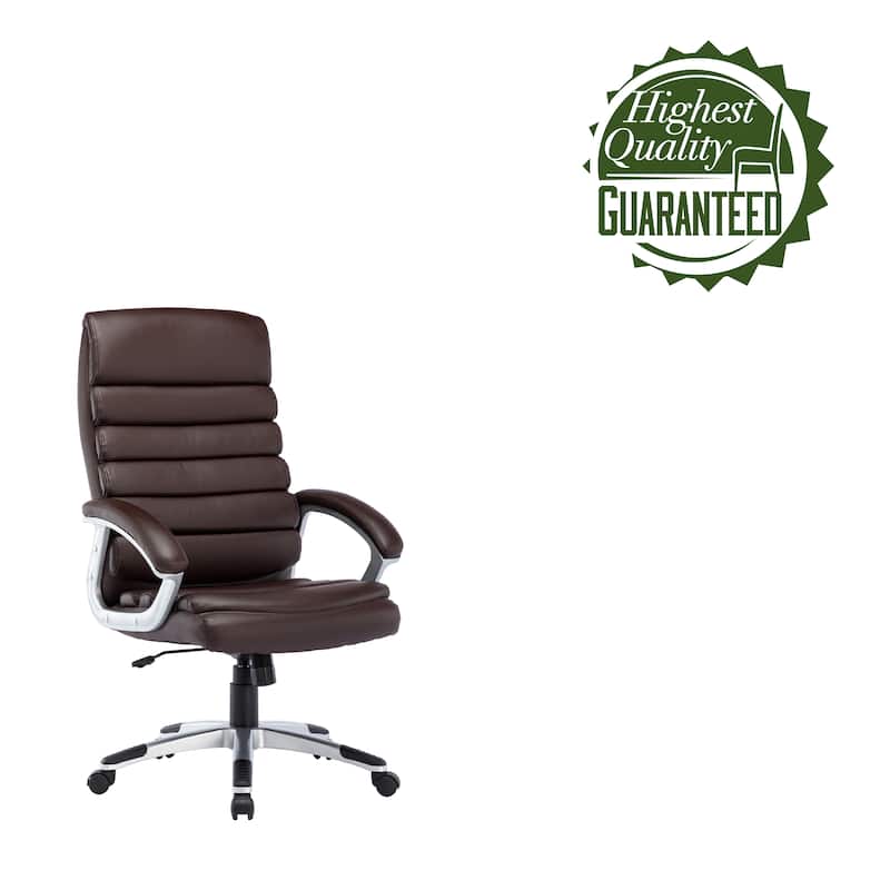 Porthos Home Neils Executive Office Chair, PU Leather, Roller Wheels