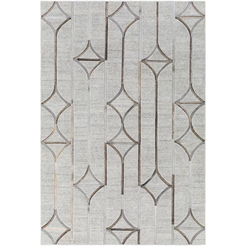 Hirah Modern Diamond Viscose & Hair-on-hide Area Rug