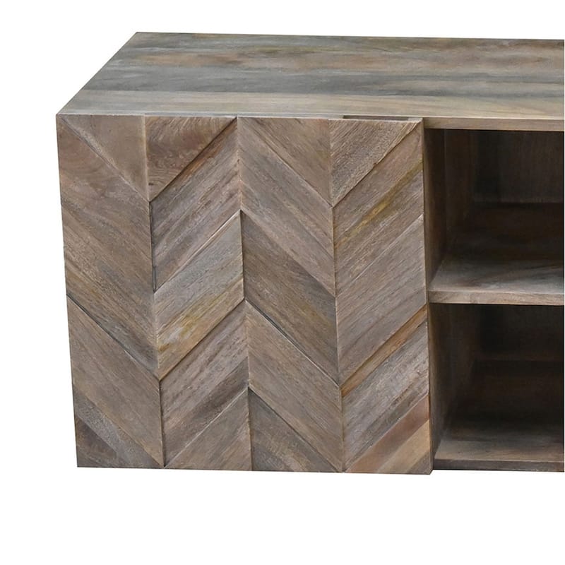 Jessie Mango Brown TV stand with 2 Cabinets