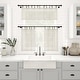 preview thumbnail 9 of 7, Clean Window Textured Slub Stripe Anti-Dust Linen Blend Sheer Cafe Curtain Pair