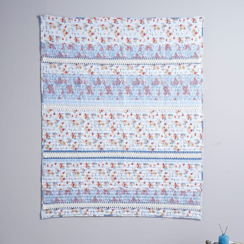 Greenland Home Fashions Betty White Lace-Embellished Throw Blanket