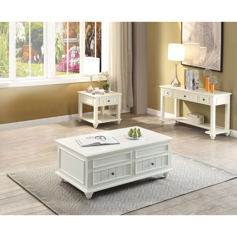 Laguna White Washed Coffee Table with Lift-top