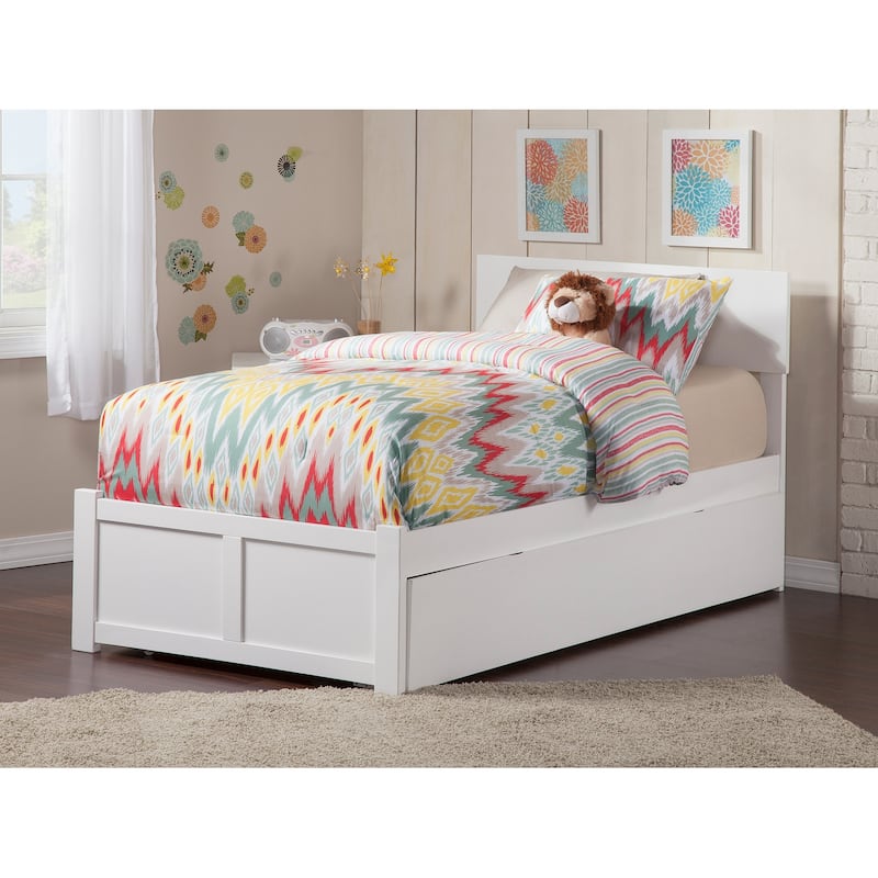 AFI Orlando Platform Bed with Footboard & Twin XL Trundle