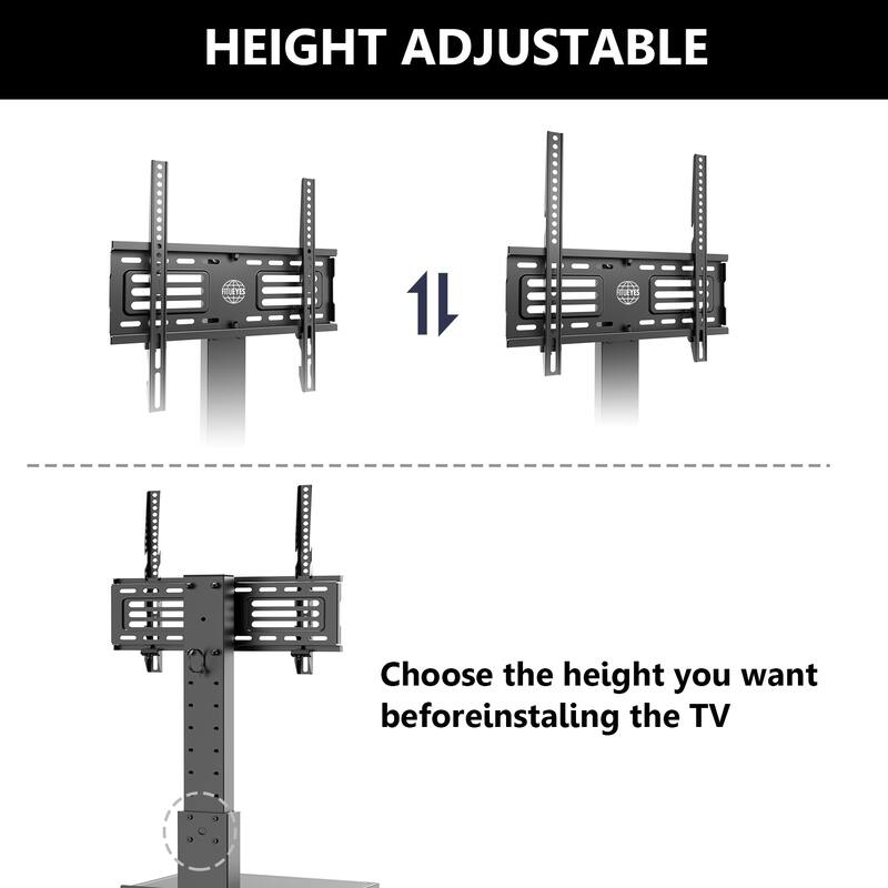 FITUEYES Modern Floor Metal Base TV Stands for 26-65 inch TVs, with One Shelf
